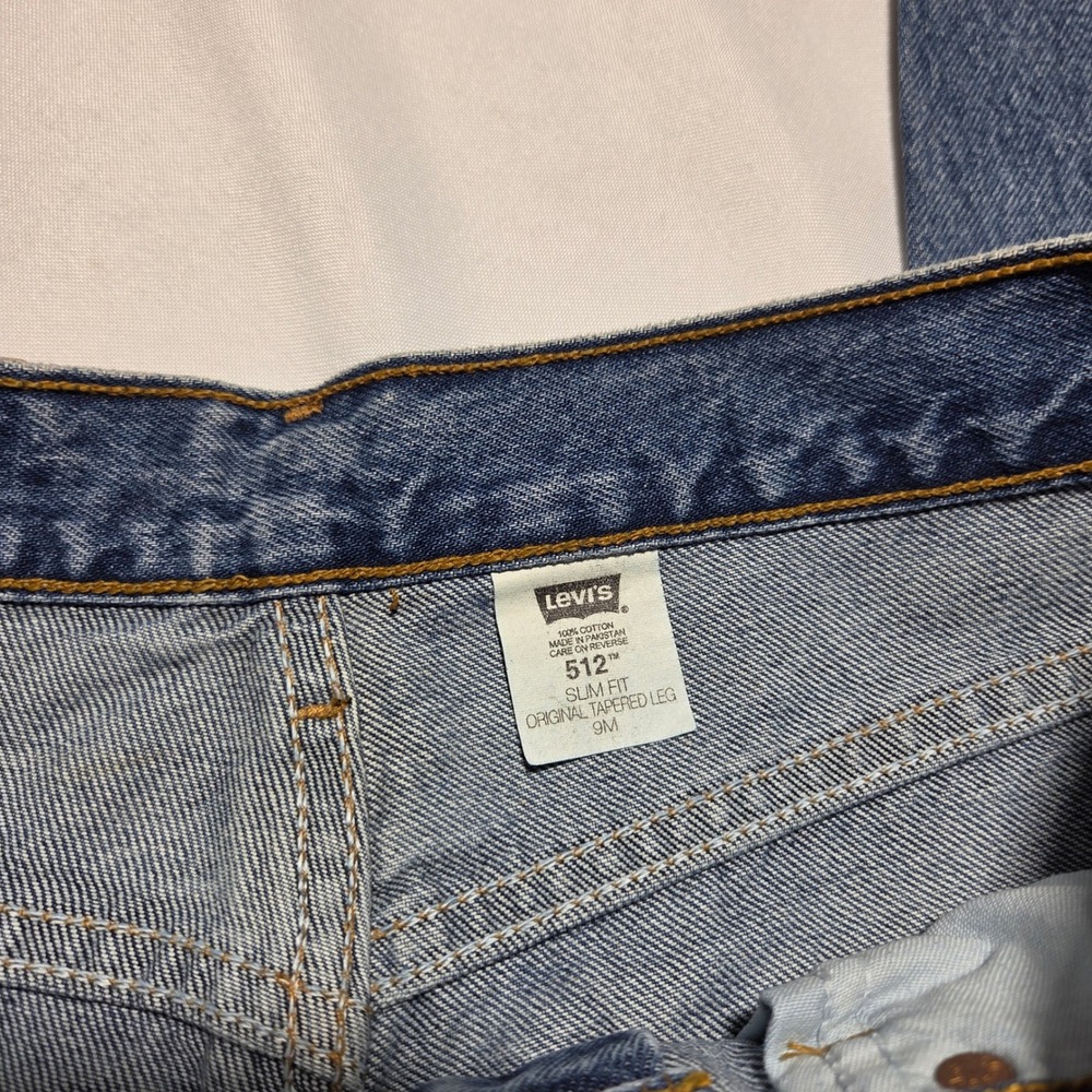 Levis 512 Slim Fit Tapered Leg Jeans Blue High Rise Vintage 9M 512-0217 - Picture 2 of 8